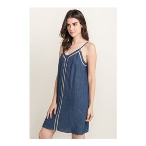 Mystree Inset Lace Denim Dress